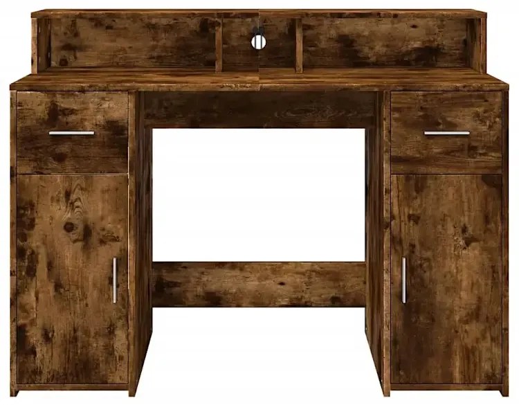 Biurko podświetlane 120 cm przydymiony dąb - Duna