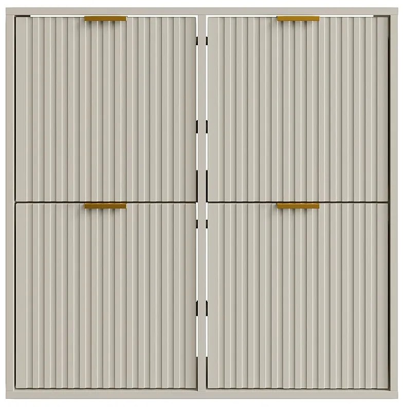 Szafka na buty z 4 klapami - Beżowo-złota - FRALYN by Pascal Morabito