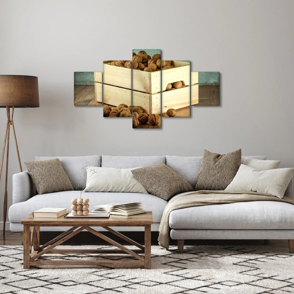 Obraz - Jesienna martwa natura z orzechami (125x70 cm)