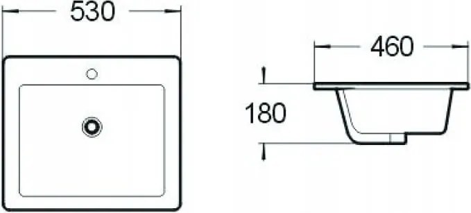 Mexen Lora umywalka wpuszczana w blat 53 x 46 cm, biała - 25365300