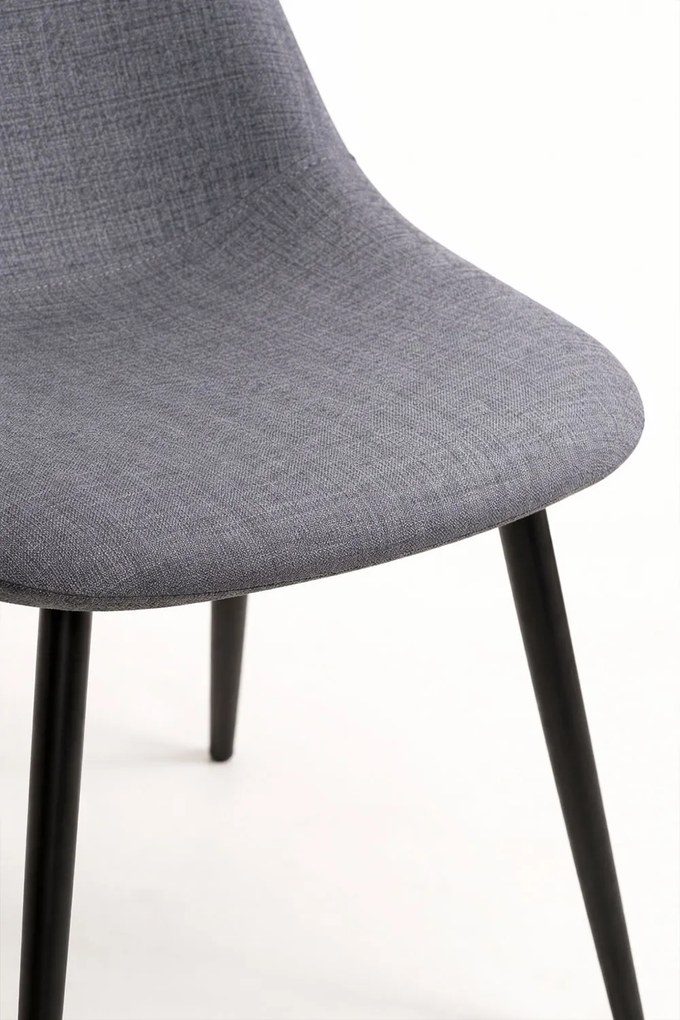 Zestaw 4 Krzese Teok Black Tkanina