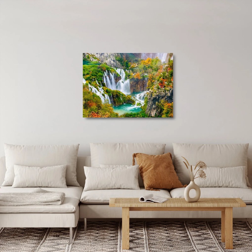 Obraz na szkle - Park Narodowy Jezior Plitwickich (70x50 cm)