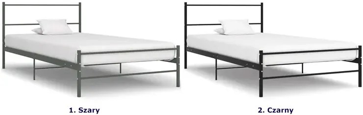 Szare metalowe łózko w stylu industrialnym 90x200 cm K7-B48