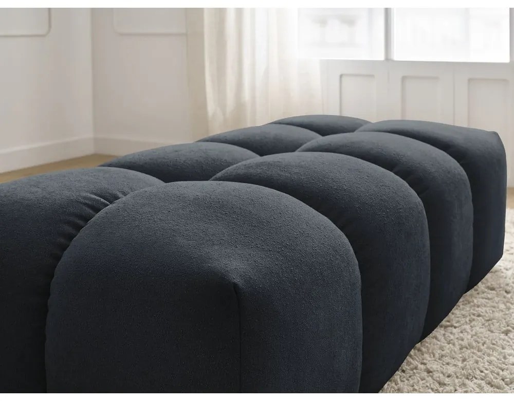 Ciemnoniebieski podnóżek z materiału bouclé Everest – Bobochic Paris
