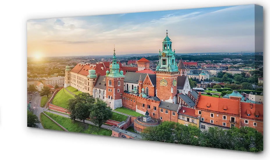 Zdjęcie na płótnie Wschód Słońca nad Wawelem