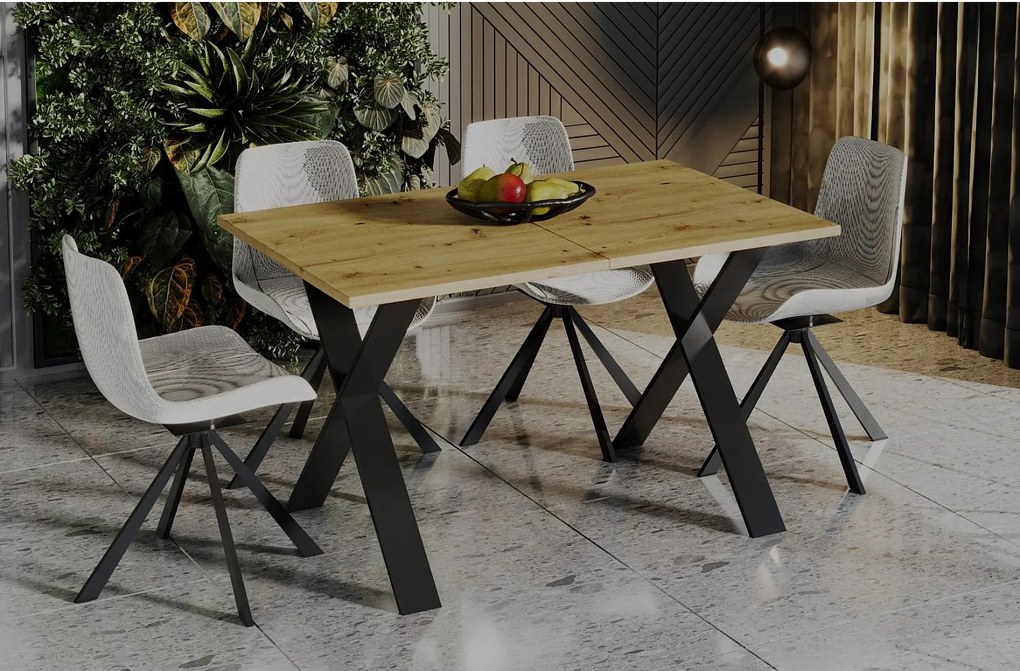 Stół rozkładany X 130(210)x80 dąb artisan