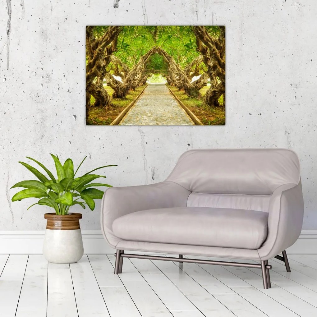 Obraz - Żywy tunel plumerii (70x50 cm)