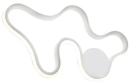 Nowoczesna lampa ścienna biała zintegrowana z LED - Plomp Nowoczesny Oswietlenie wewnetrzne