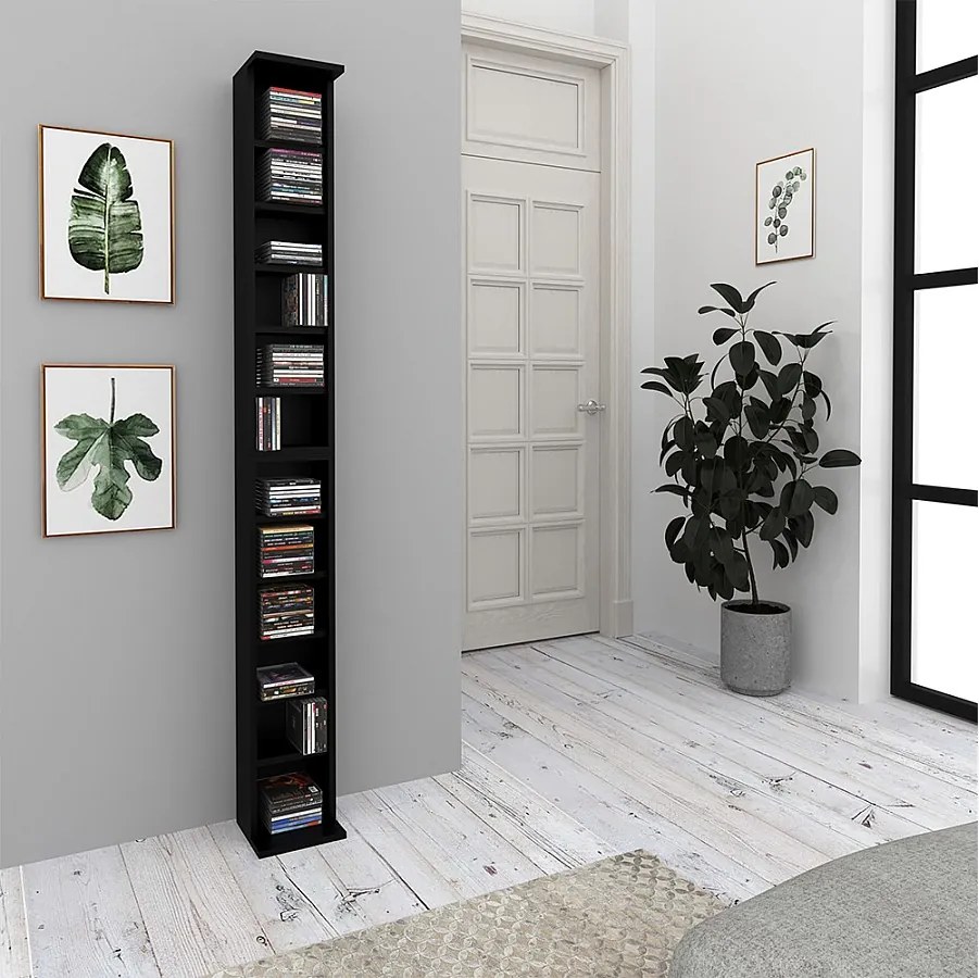 Półka CD czarny 21x20x183.6