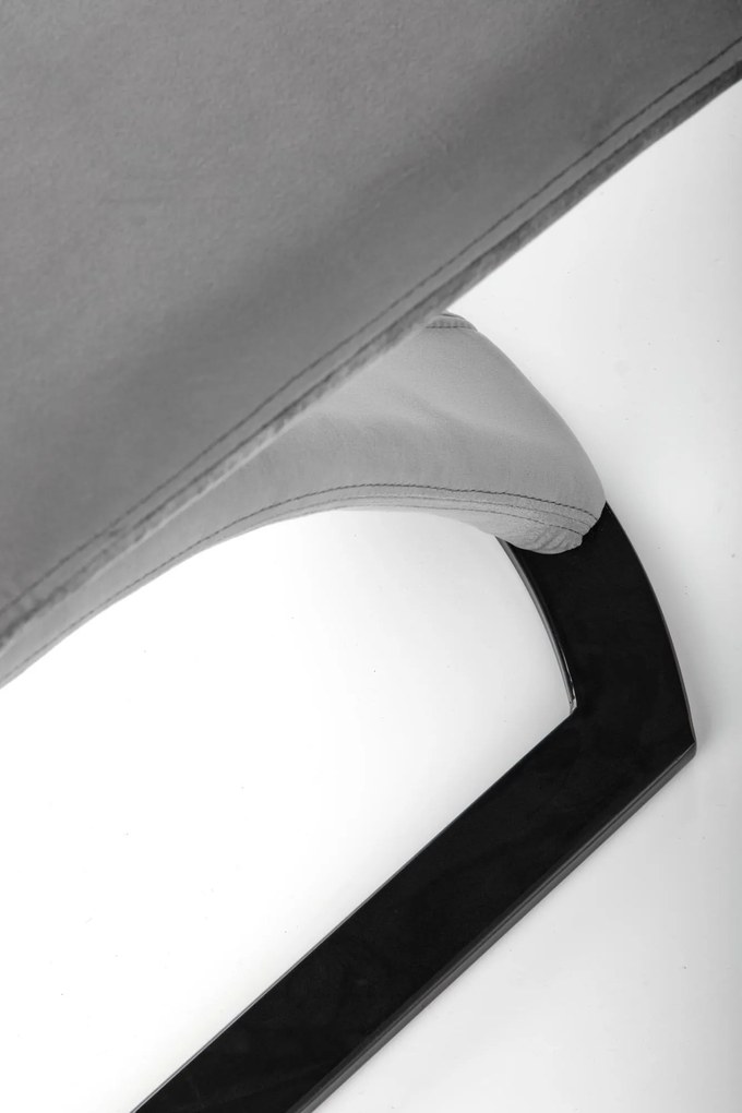 Krzesło tapicerowane szare welurowe, pikowane K442