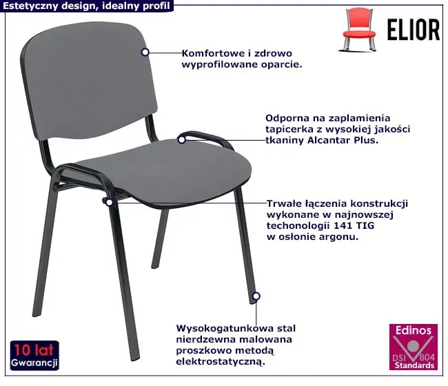Fotel biurowy bez kółek Erni 3X - 2 kolory