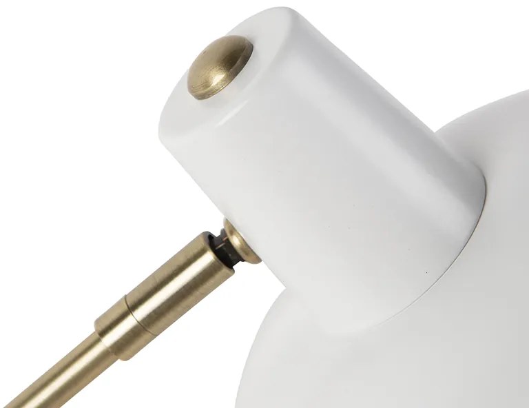 Lampa stołowa w stylu Retro biała z brązem - Milou Nowoczesny Oswietlenie wewnetrzne
