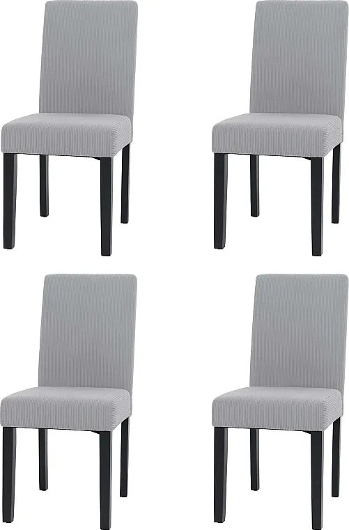 Krzesło do jadalni Littau Cord (zestaw 4 sztuk),  jasnoszary, ciemne nogi