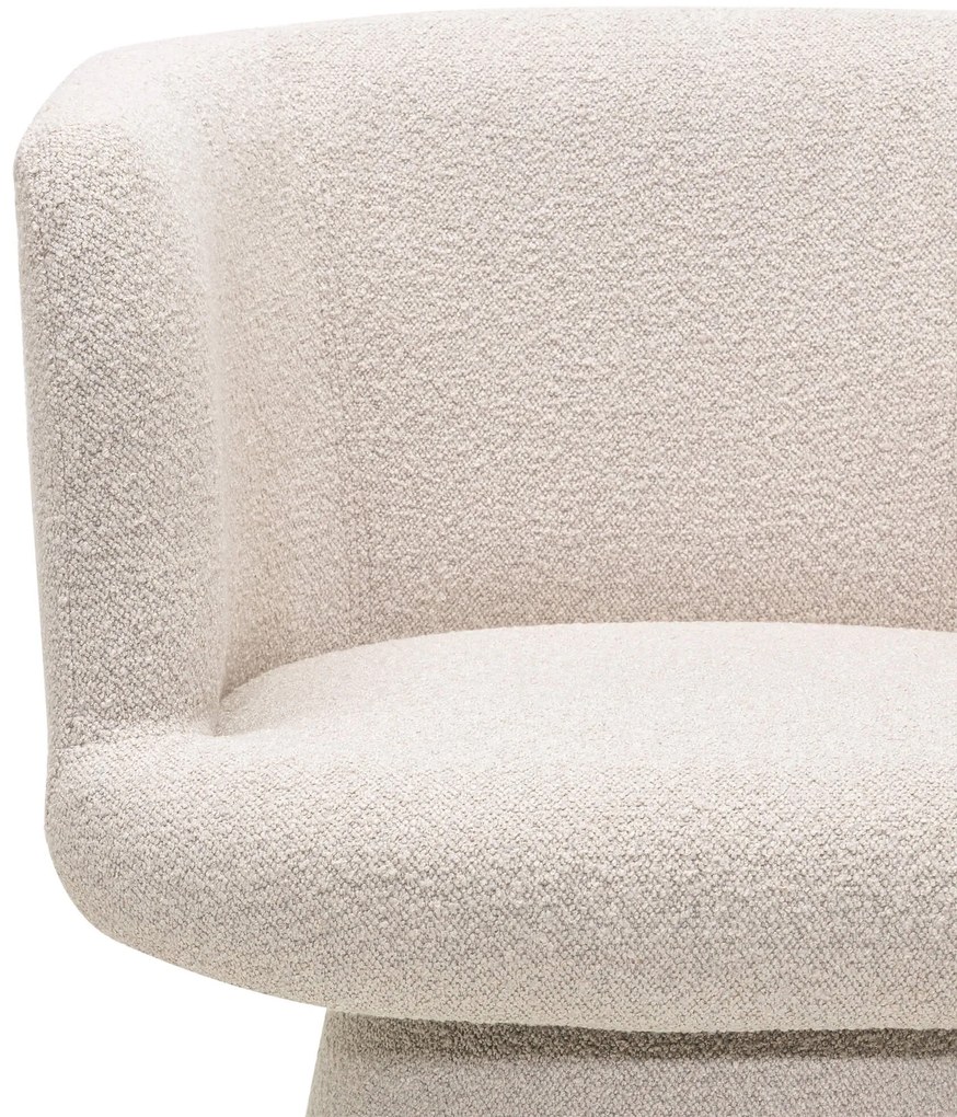 Obrotowy designerski fotel YATO, kremowy