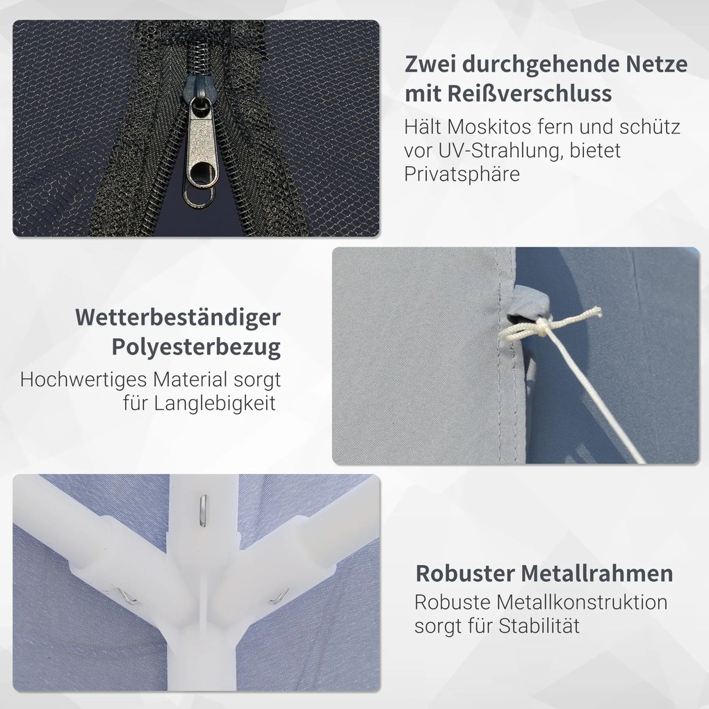 Outsunny Altana Ogrodowa z Moskitierą Szara 300x300x245cm Stylowa i Praktyczna Ochrona przed Owadami | Aosom PL