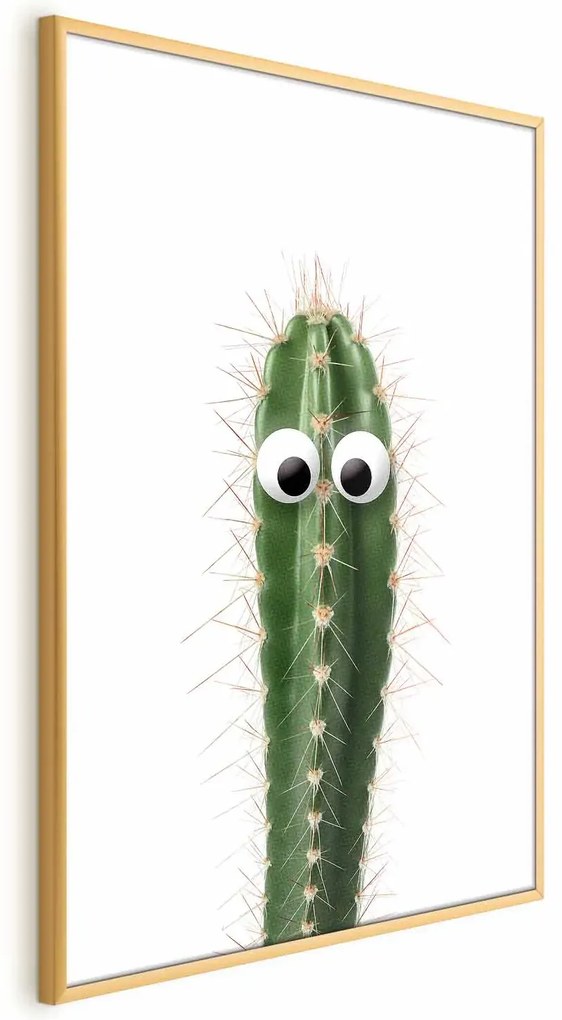 Plakat Żywy kaktus 21x30 cm z ramą złotą bez marginesu ARTGEIST B