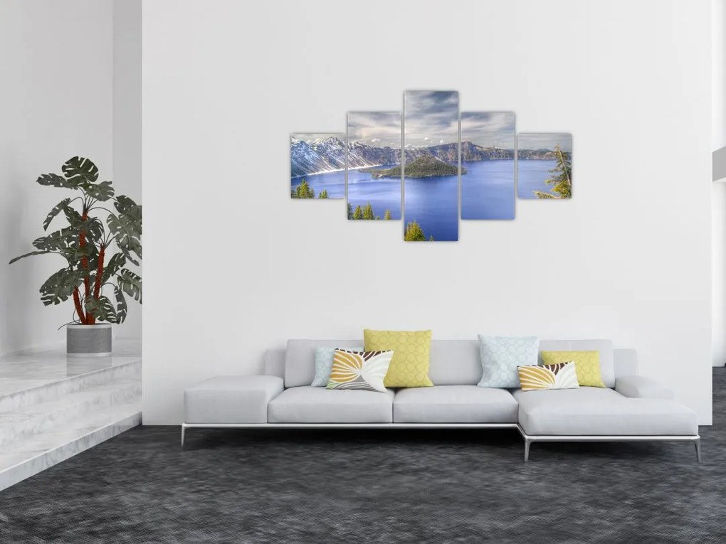 Obraz górskiego jeziora (125x70 cm)