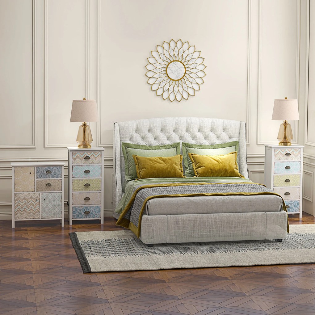 HOMCOM Komoda nowoczesna z 5 szufladami wielokolorowa 46x34x975 cm do salonu sypialni | Aosom PL