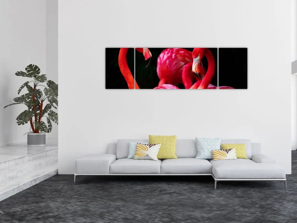 Obraz czerwonych flamingów (170x50 cm)