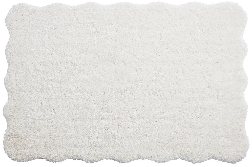 Dywan shaggy z długim włosiem i falistymi brzegami - 200 x 290 cm - Biały - NERIDA