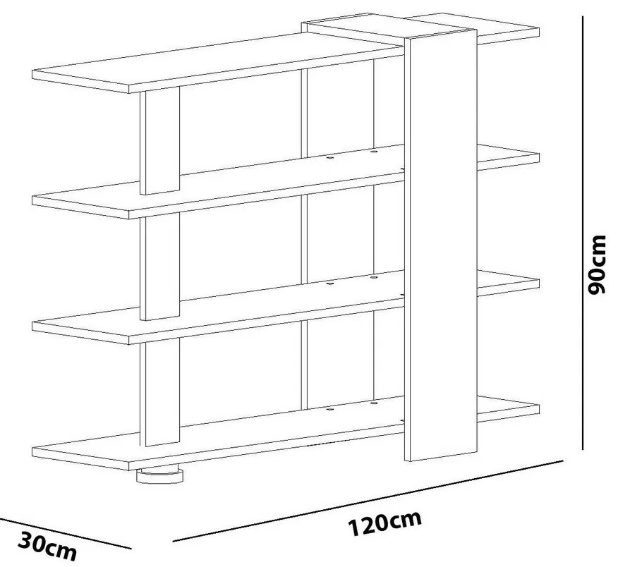 Biblioteczka Nur White and Walnut