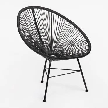 Zestaw 2 Nowych Foteli Acapulco Czarna - Sklum