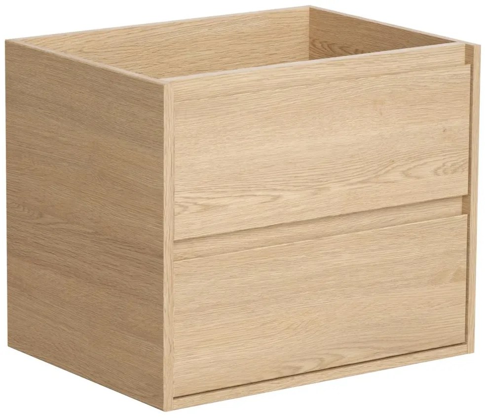 Szafka wisząca pod umywalkę - Okleina dębowa - 60 cm - MILIPAM