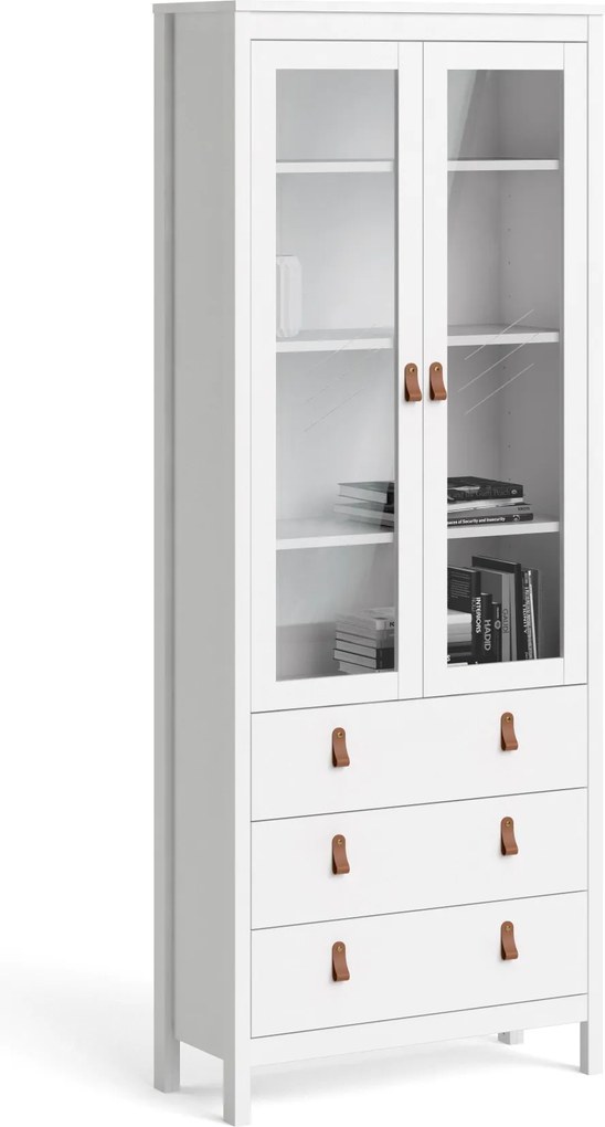 Witryna z przeszklonymi drzwiami Madrid biały mat