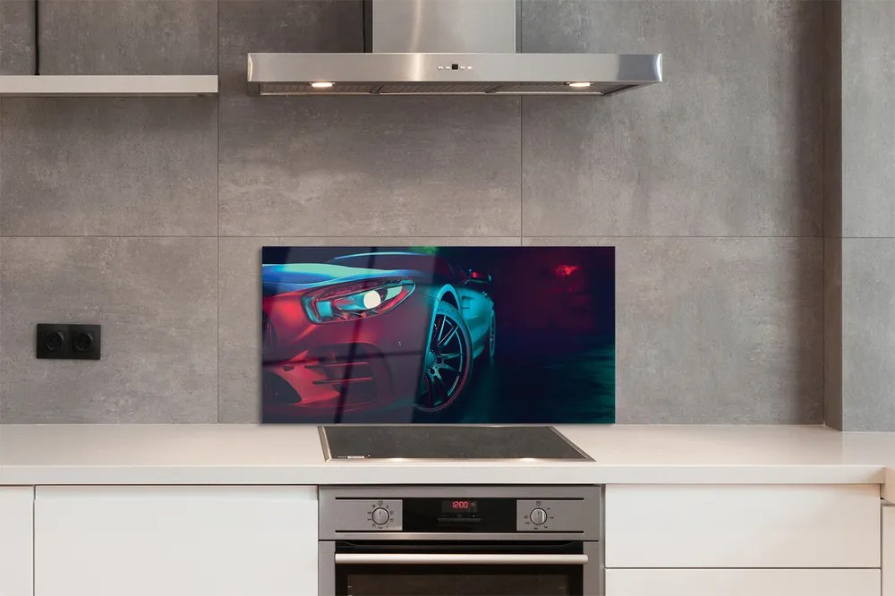 Panel szklany do Kuchni Światła Samochodowe