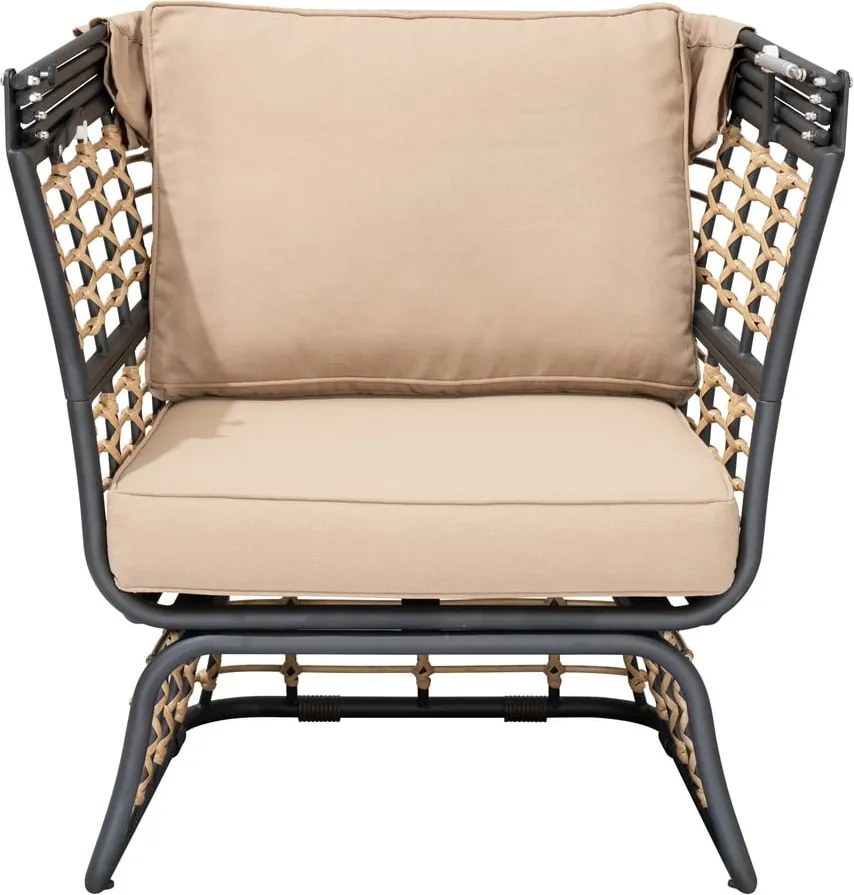 Beżowy metalowy fotel ogrodowy Paros – Garden Pleasure