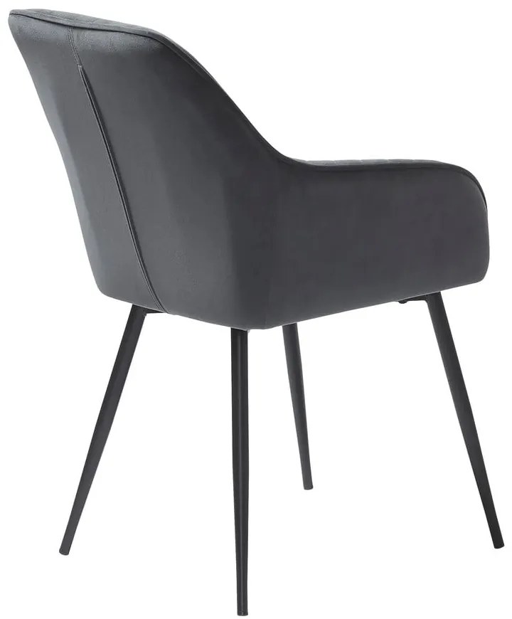 Szare aksamitne krzesła z podłokietnikami zestaw 2 szt. Nolan Stripe – Unique Furniture