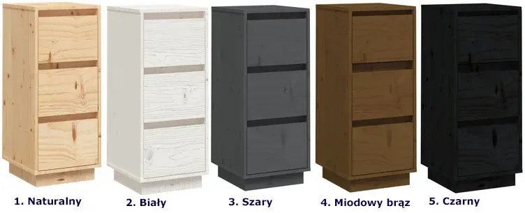 Komplet 2 białych komód z drewna sosnowego - Lors 4X