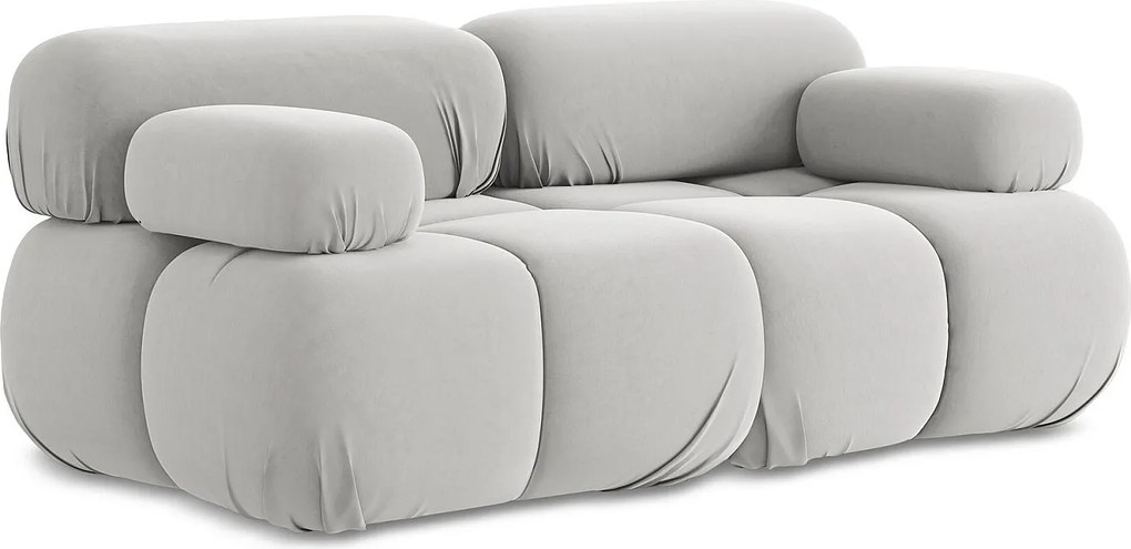 Modułowa sofa 2-osobowa - z tkaniny welwetowej - srebrny - LOKUA