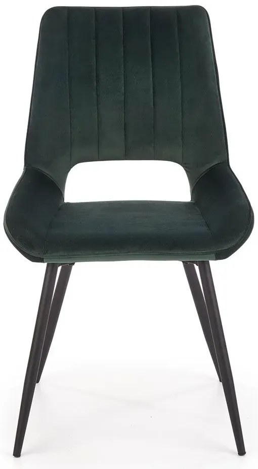 Zielone eleganckie krzesło welurowe - Adina