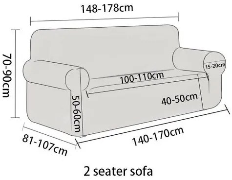4Home Pokrowiec elastyczny na fotel 2-osobowy Slate, 145 - 185 cm, 145 - 185 cm