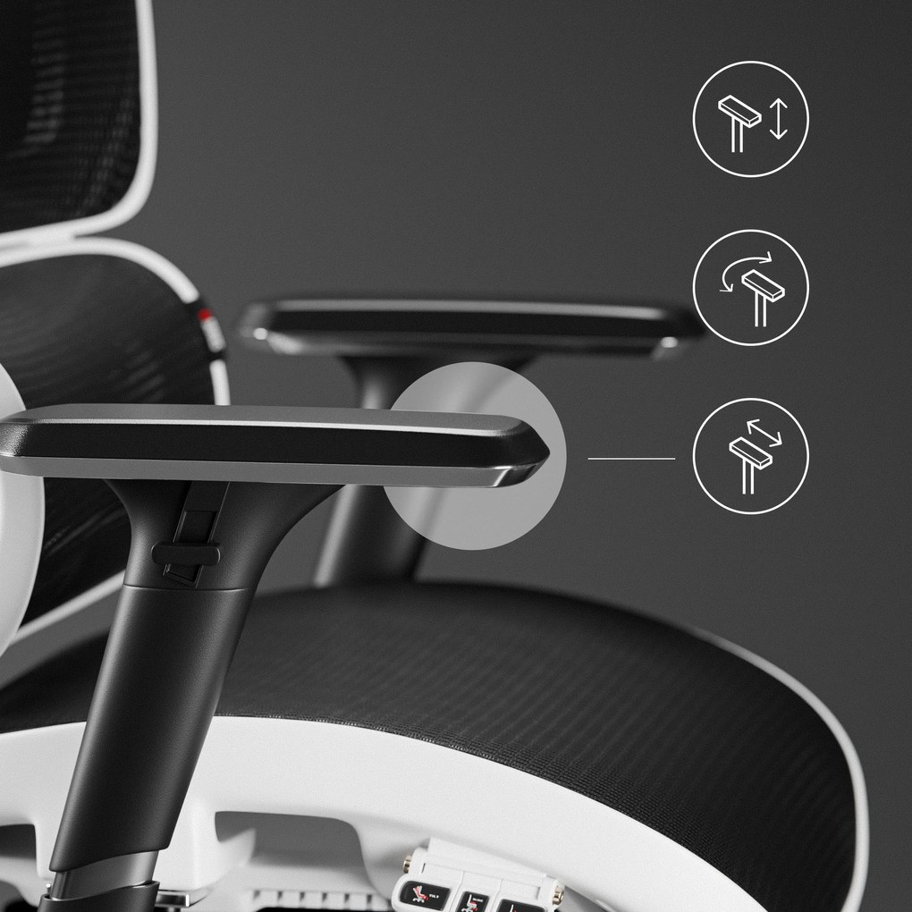 Fotel ergonomiczny Diablo V-Commander: Biało-Czarny