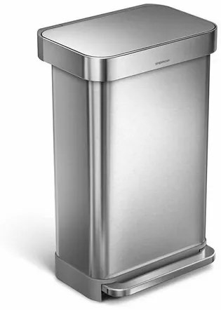 Simplehuman Pedałowy kosz na śmieci 45 l, srebrny, 45 l