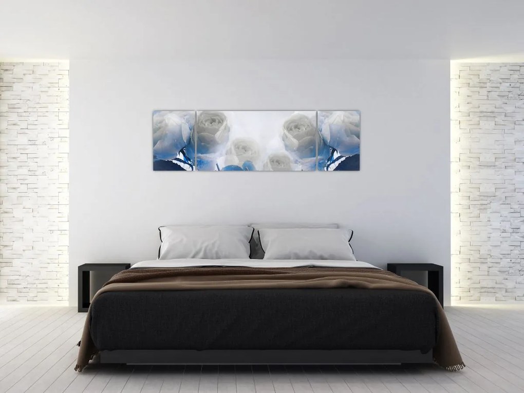 Obraz - Białe róże (170x50 cm)