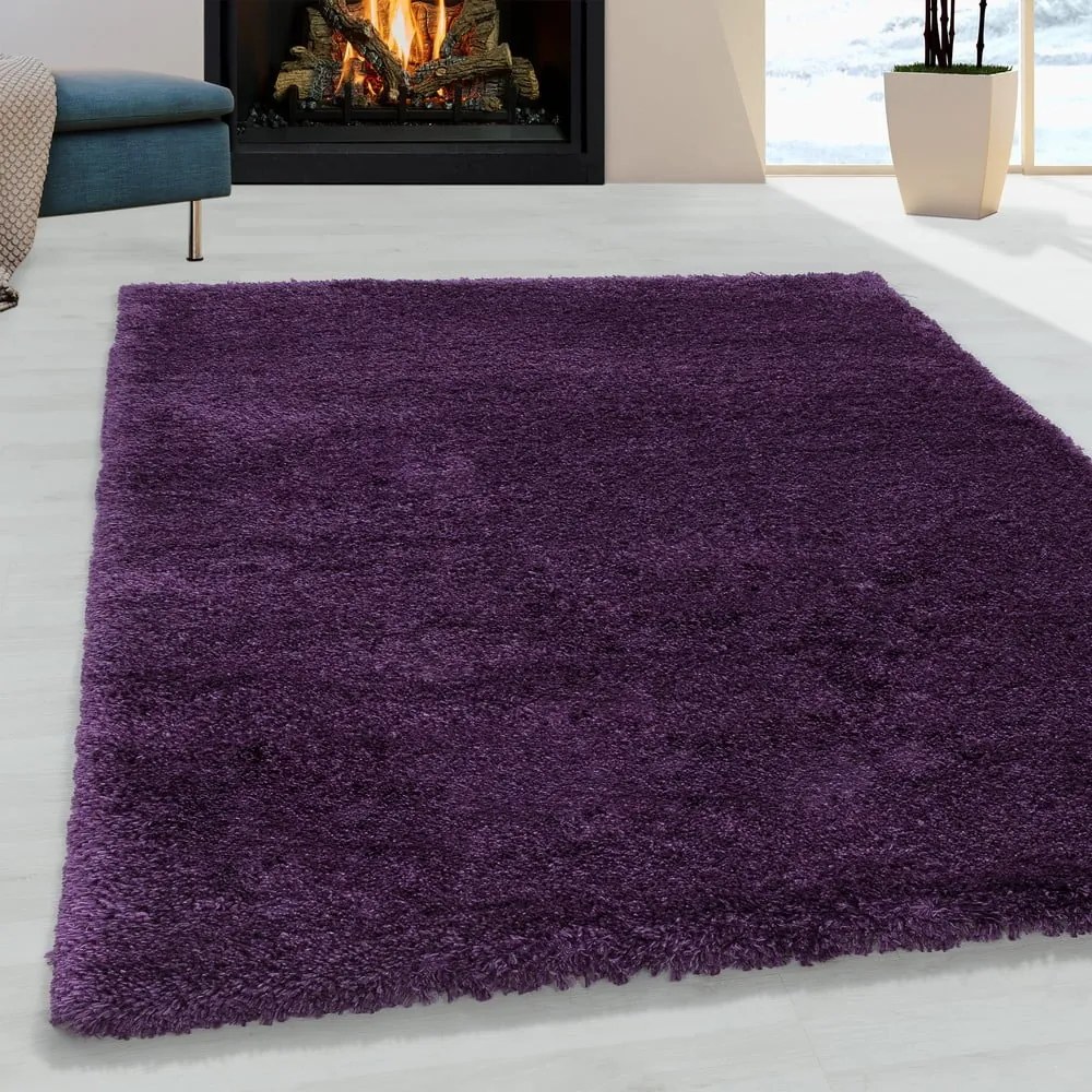 Ciemnofioletowy dywan 60x110 cm Fluffy – Ayyildiz Carpets