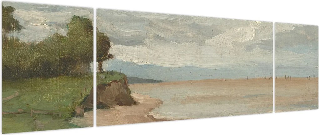 Obraz - Jean-Baptiste-Camille Corot, Beach Near Etretat, reprodukcje (170x50 cm)