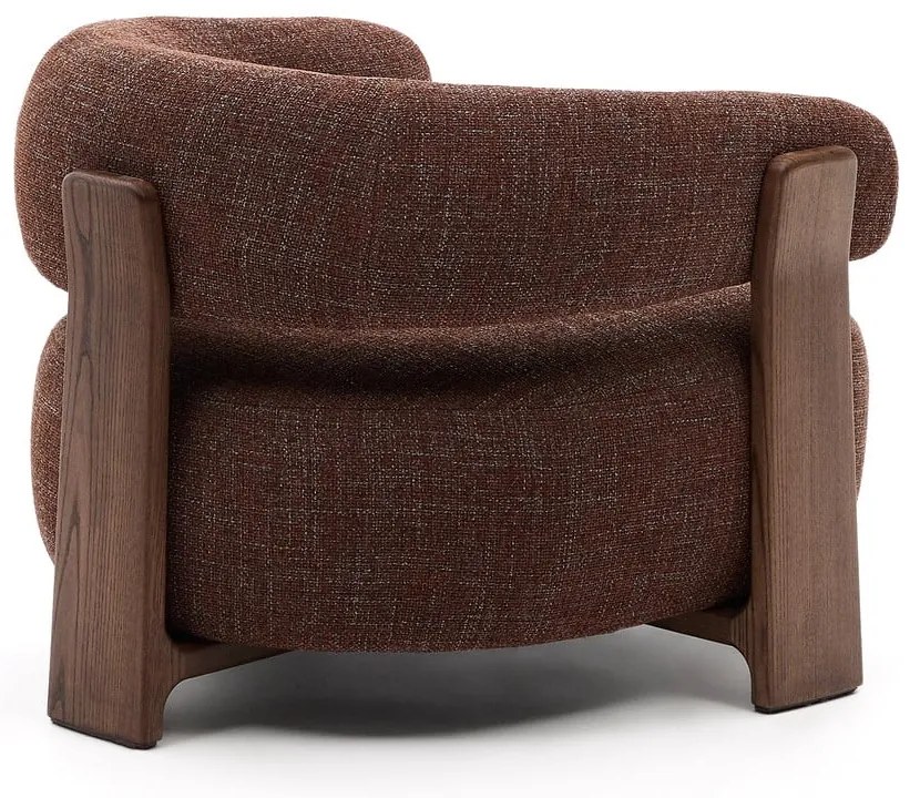 Brązowy fotel z tkaniny szenilowej Granite – Kave Home