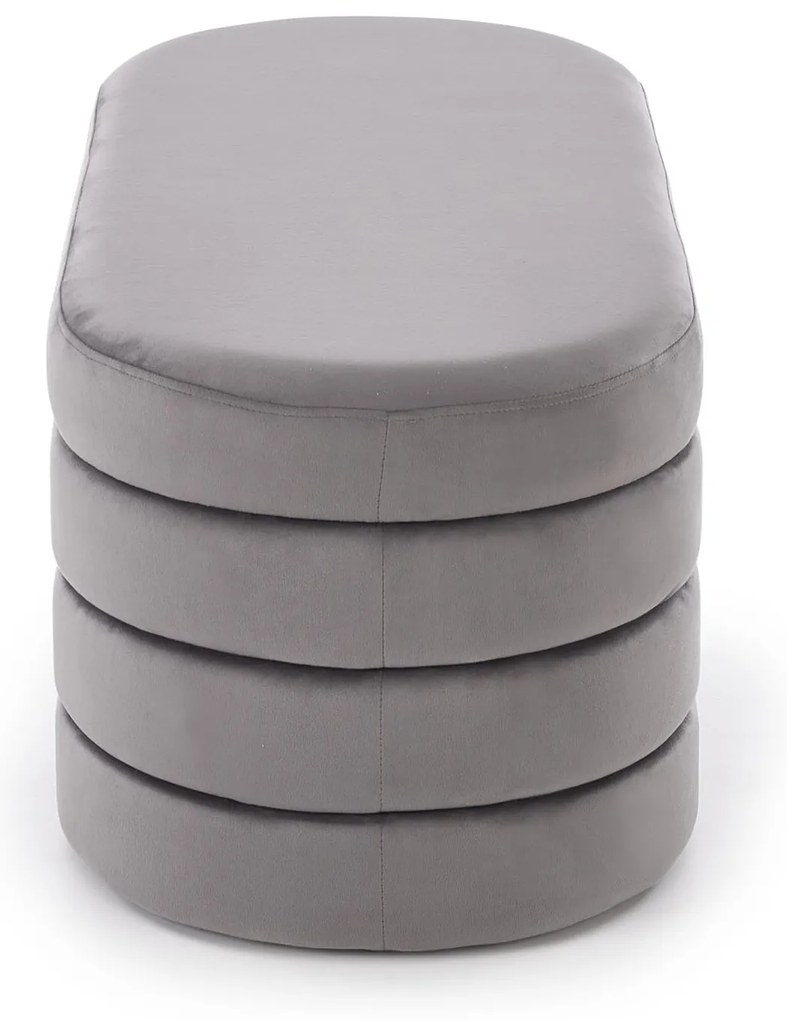 Ławka, pufa podwójna z funkcją pojemnika welur popiel CALPI 110/46/42 cm