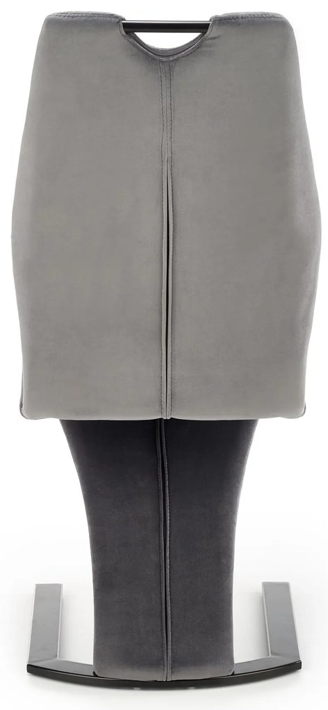 Krzesło tapicerowane szare welurowe, pikowane K442