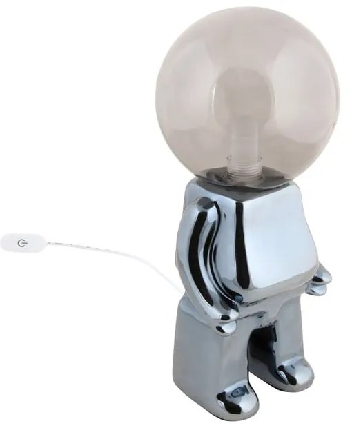 Szara lampa stołowa LED ze ściemniaczem ze szklanym kloszem (wysokość 27 cm) Ross – Leitmotiv