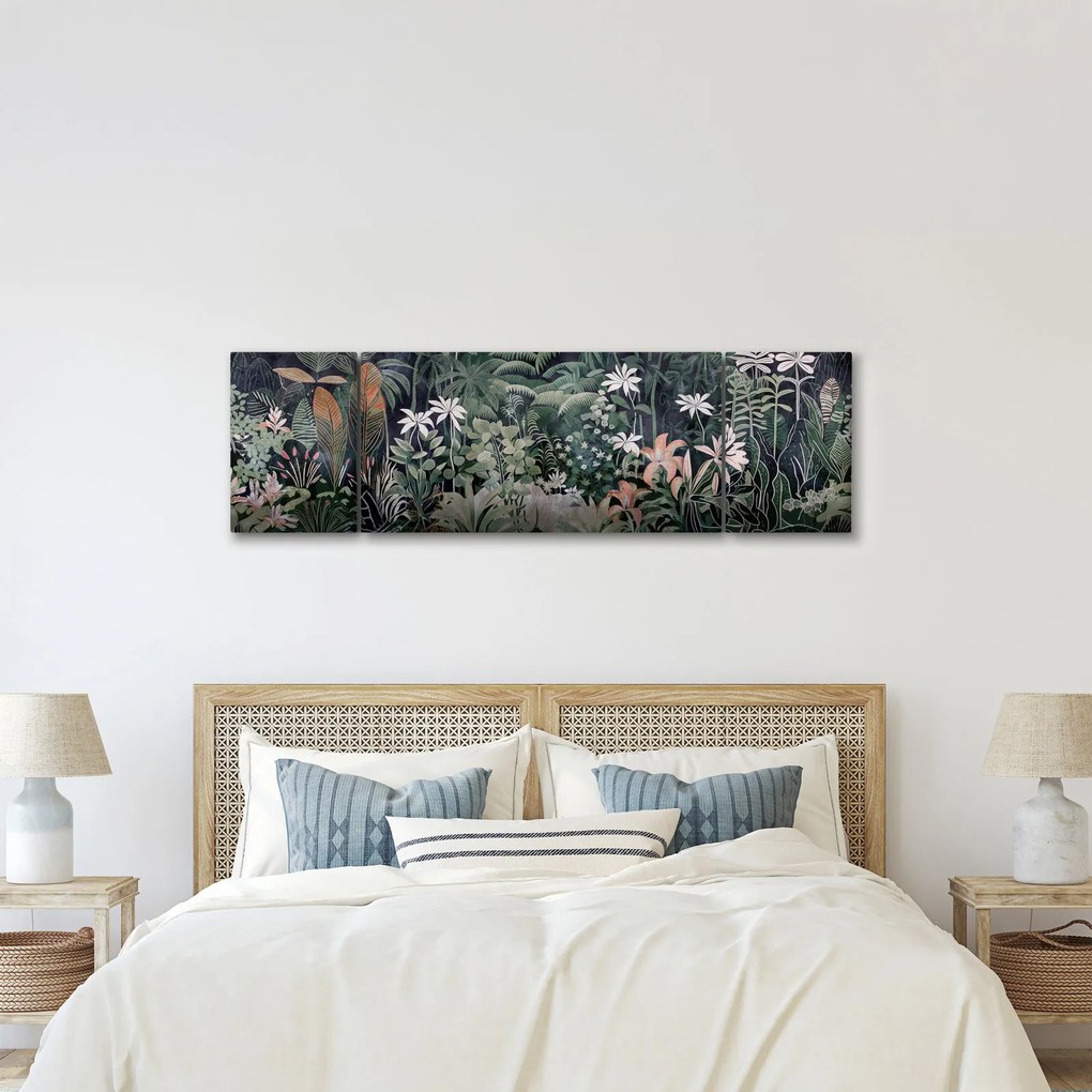 Obraz - Malowany wzór dżungli (170x50 cm)