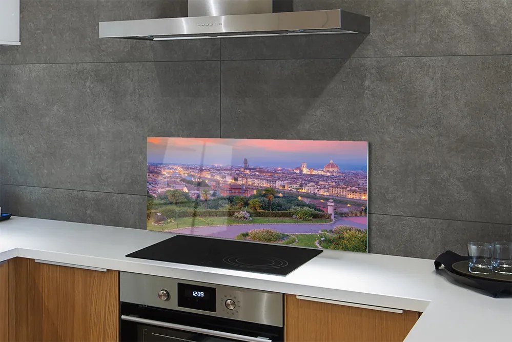 Panel szklany do Kuchni Panorama nad Włoską Rzeką