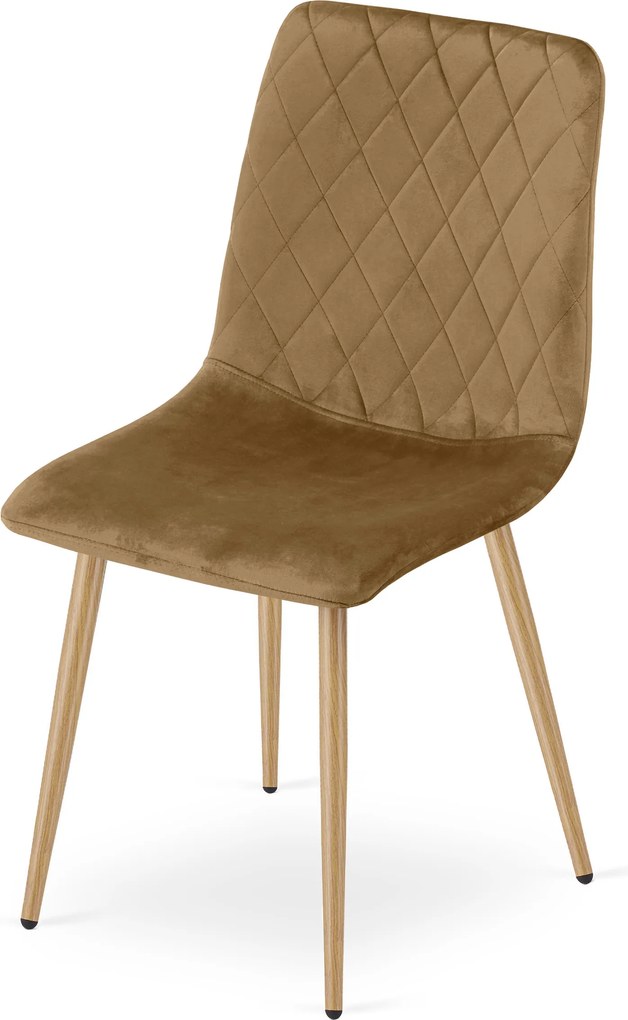 Brązowe krzesło do kuchni TURIN aksamitne