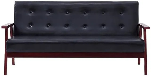 3-osobowa czarna sofa retro - Garner 3X