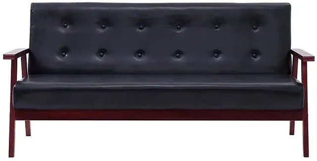 3-osobowa czarna sofa retro - Vita 3X