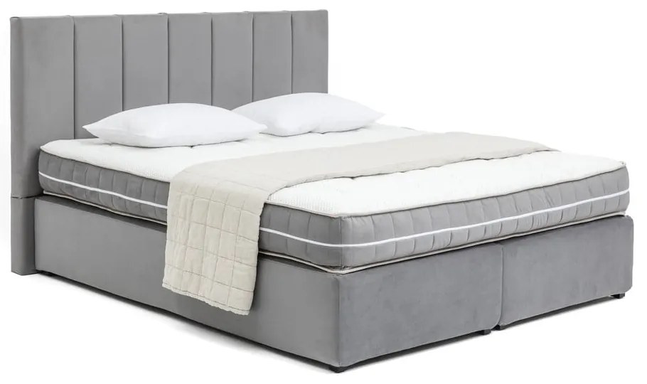 Szare łóżko kontynentalne 180x200 cm Olia Bold Line – Bonami Selection